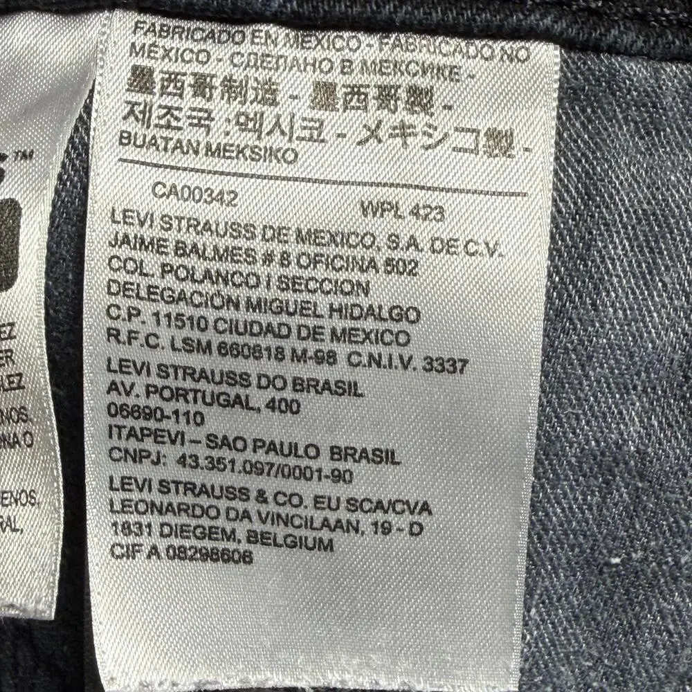 Levis 511 Jeans Mens 34x30 Gray Charcoal Wash Slim Stretch Denim Pants Waterless
